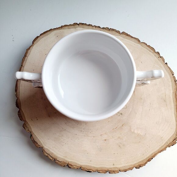 Vtg Holstein Cows Calf Double Handle Soup Bowls Mugs Farmhouse Stackable - Picture 3 of 6